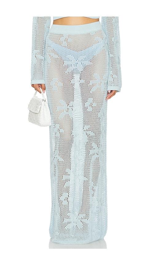 sndys terra maxi skirt in baby blue.