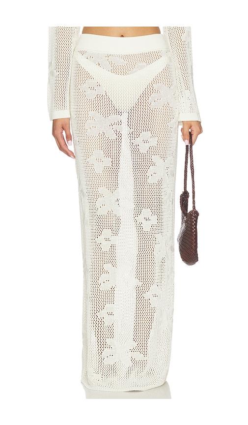sndys terra maxi skirt in cream.