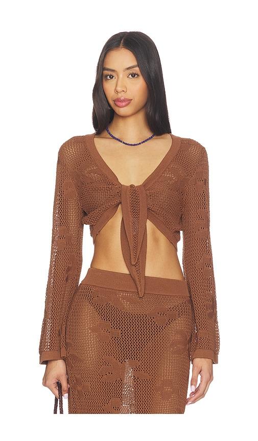 sndys terra reversible top in brown.
