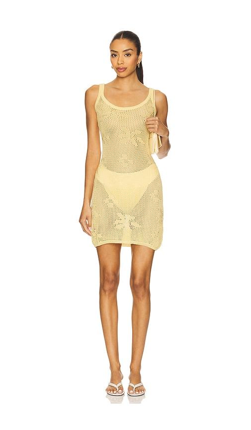 sndys terrina mini dress in lemon.