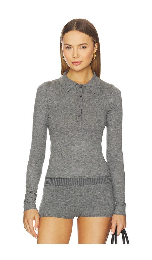 sndys veda long sleeve top in grey.