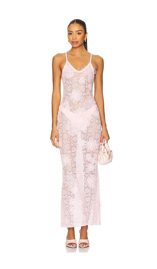 sndys vesper maxi dress in blush.
