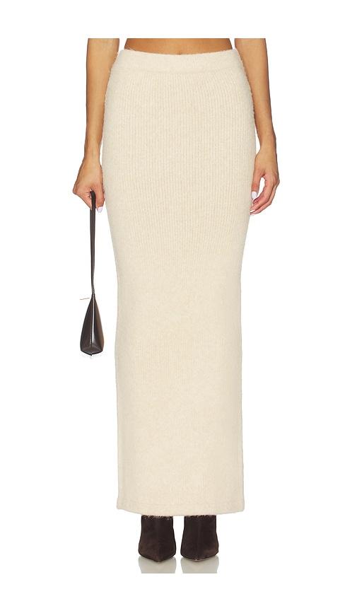 sndys winnie maxi skirt in cream.