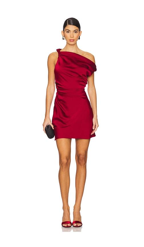 sndys x revolve alissa mini dress in burgundy.