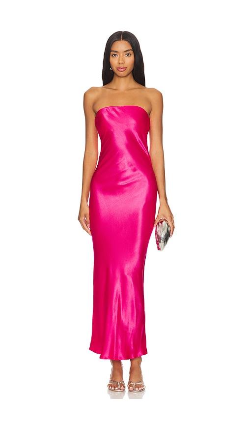 sndys x revolve angel strapless midi dress in pink.