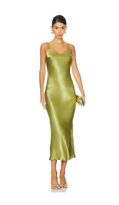 sndys x revolve avani dress in green.