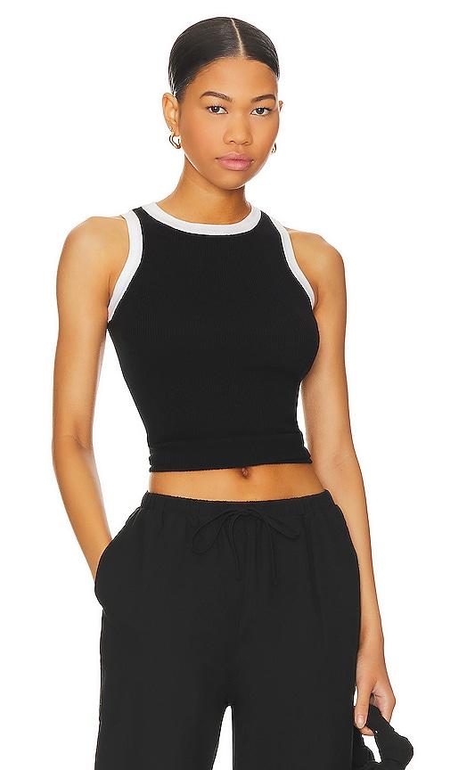 sndys x revolve dion tank in black.