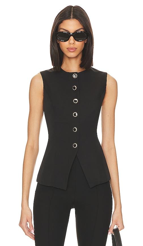 sndys x revolve emiliana top in black.