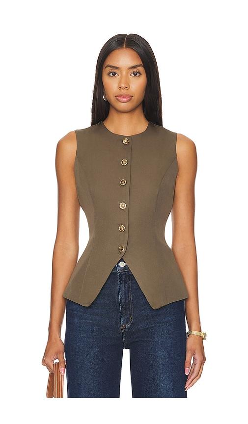 sndys x revolve emiliana top in brown.