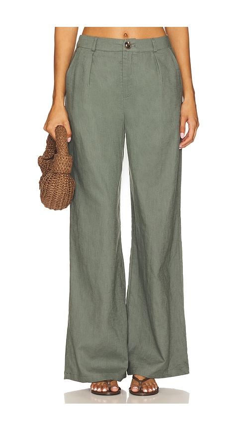 sndys x revolve hale linen pant in olive.