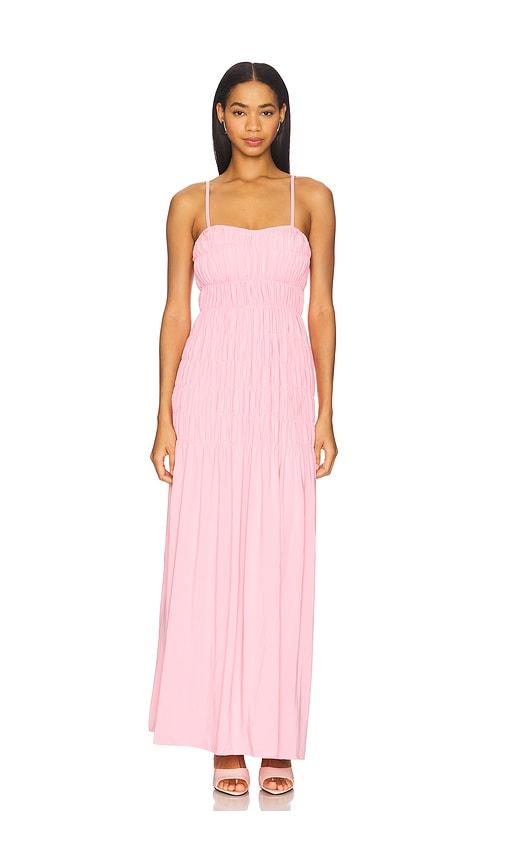 sndys x revolve ingrid maxi dress in pink.