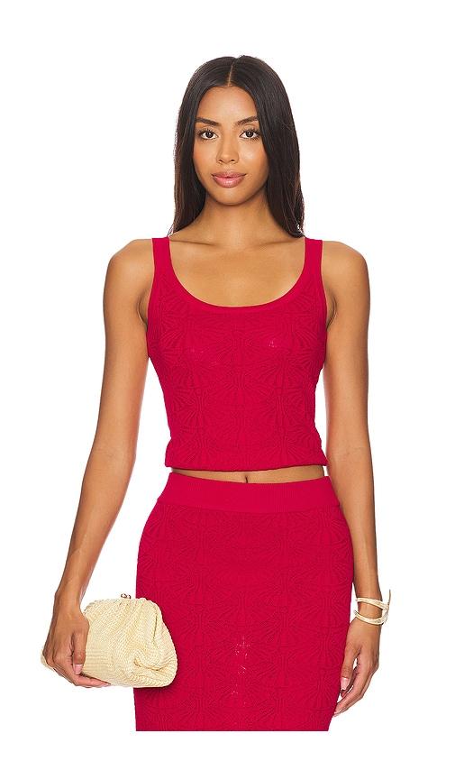 sndys x revolve josefina top in red.
