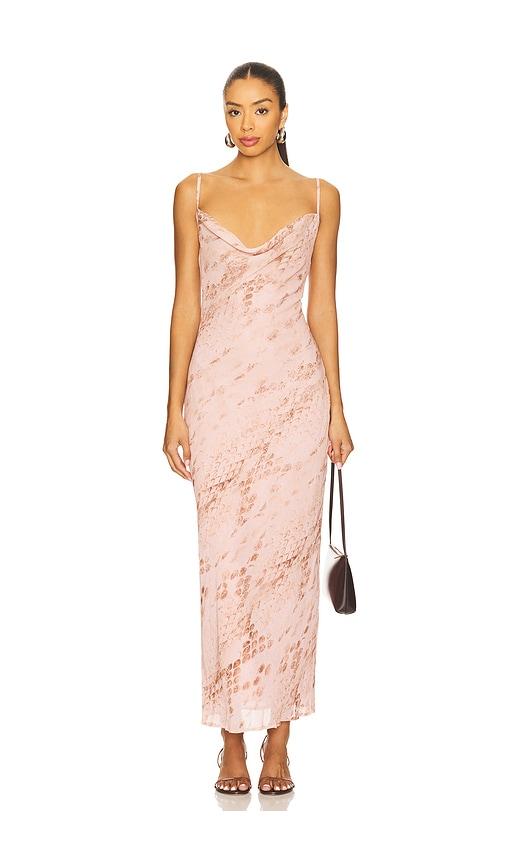 sndys x revolve skin maxi dress in pink.