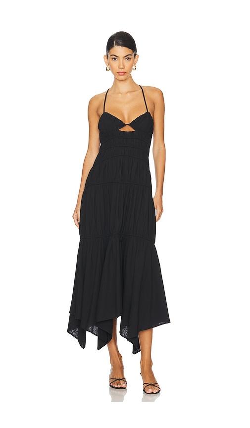 sndys x revolve tahlia dress in black.