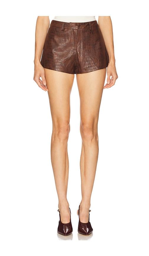 sndys x revolve wendy croc mini short in brown.