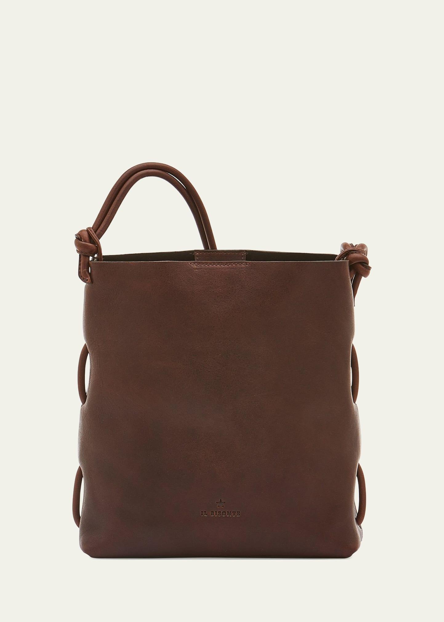 snodo knot leather shoulder bag