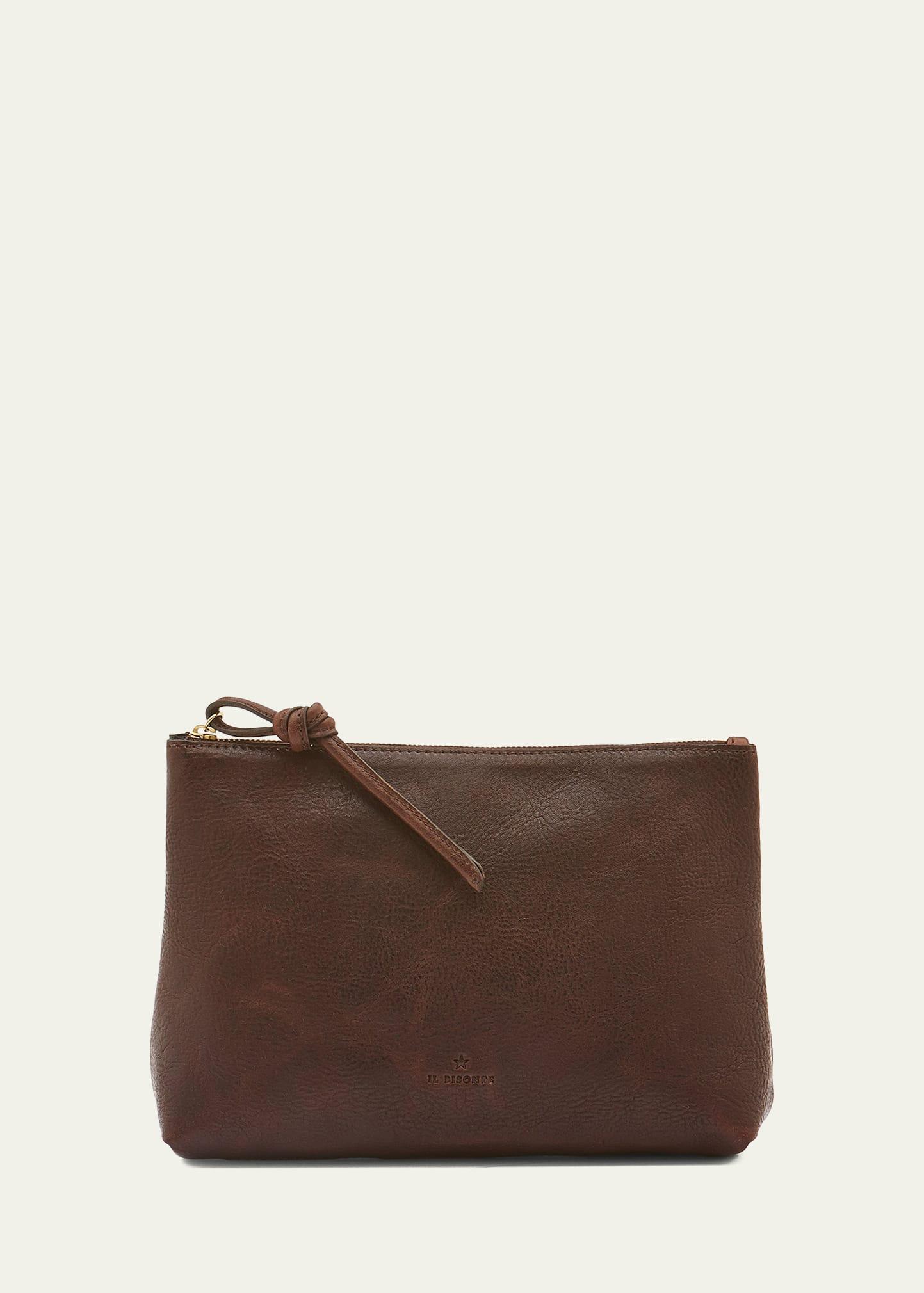snodo zip leather clutch bag