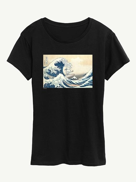 snoopy great wave short sleeve graphic tee