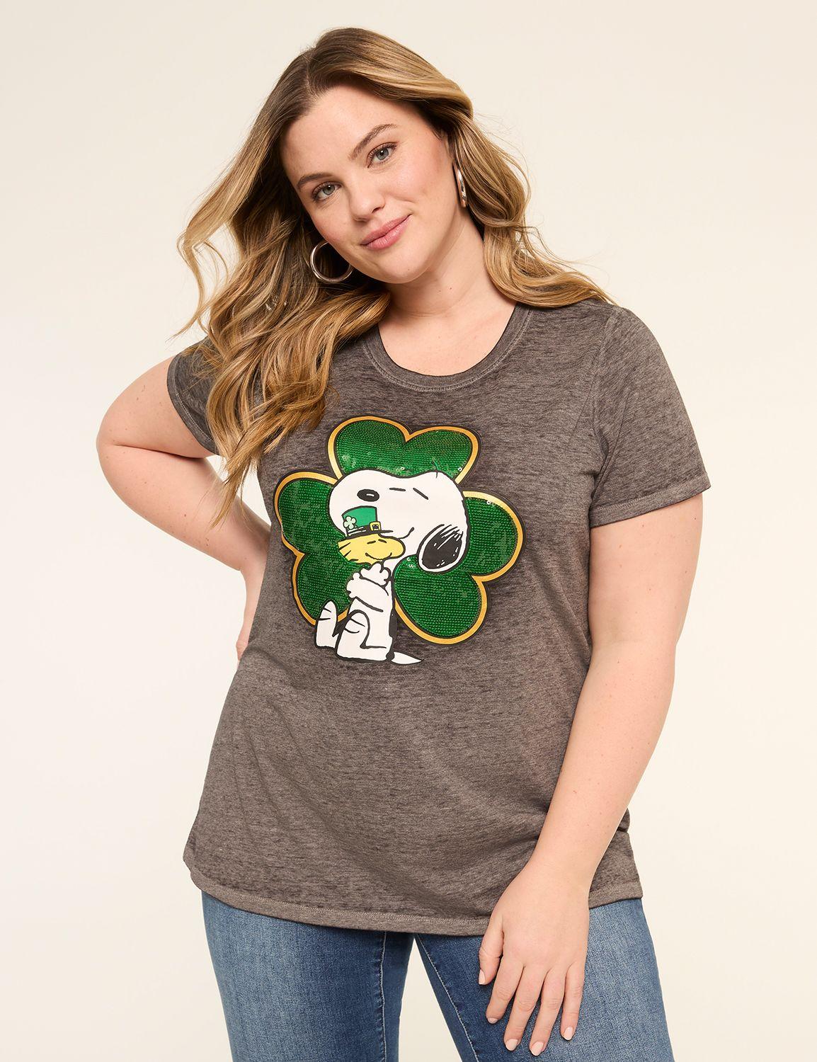 snoopy sequin clover short-sleeve graphic tee