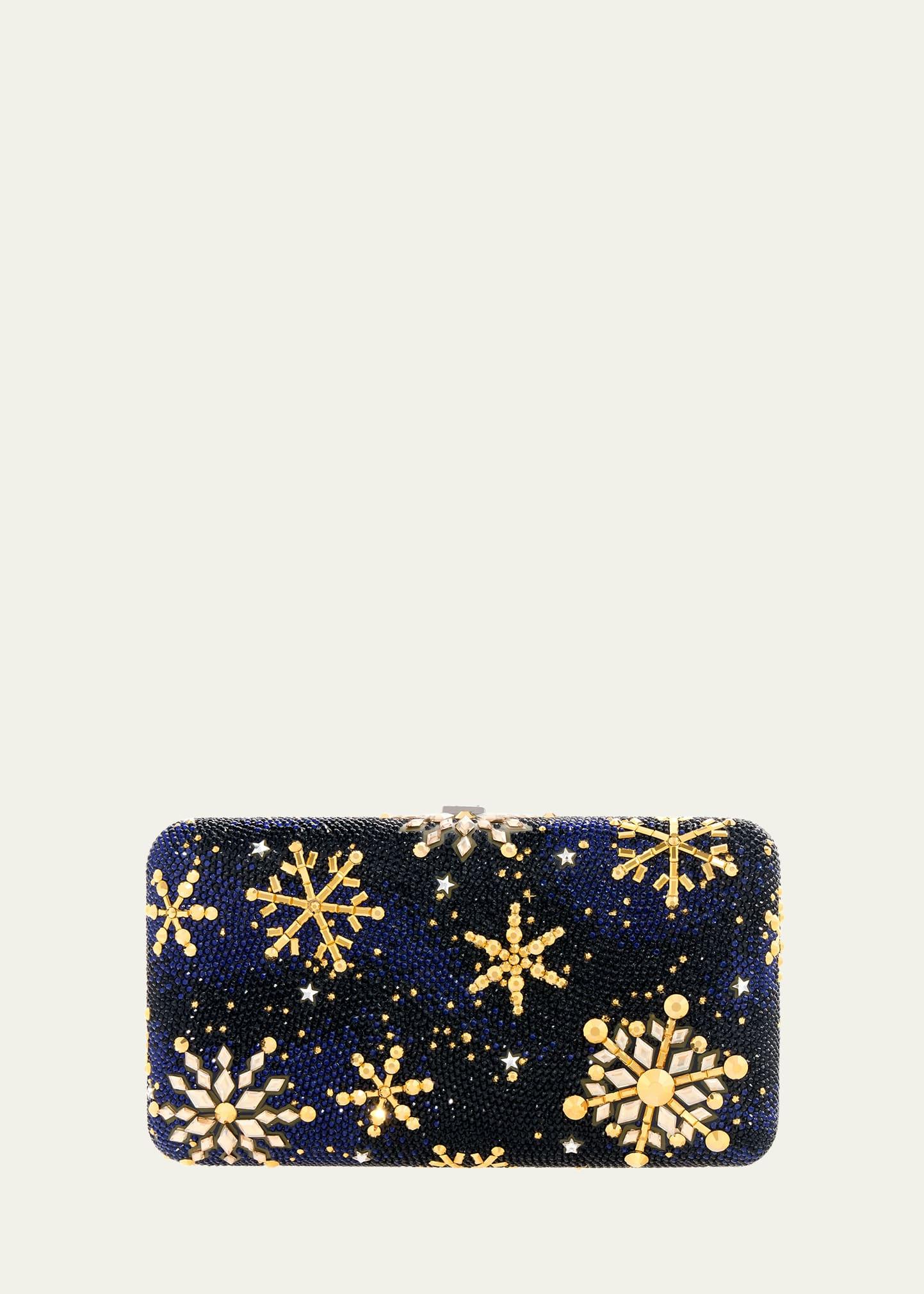 snow day rectangle crystal clutch bag