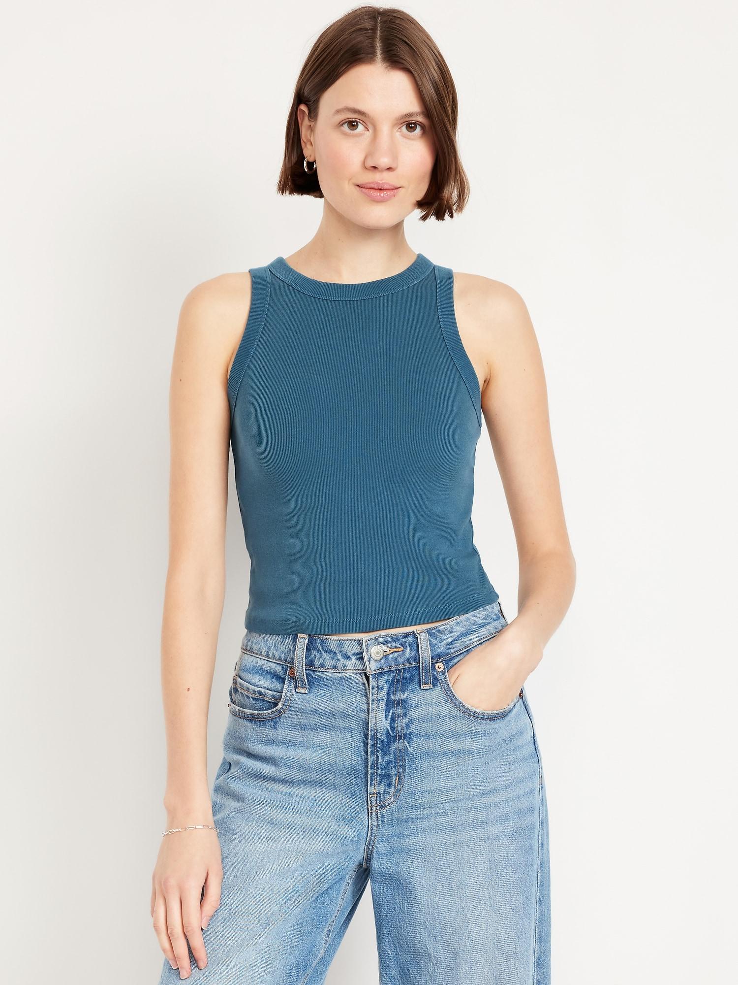 snug crop tank top