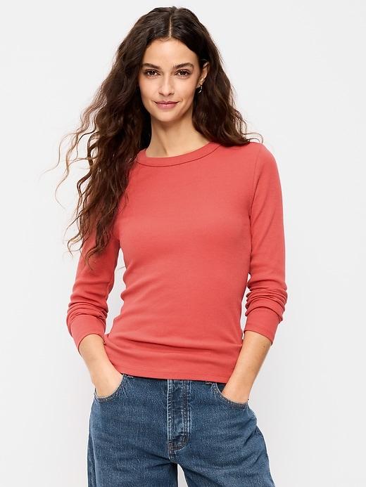 snug long-sleeve crew-neck t-shirt
