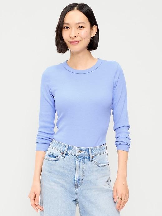 snug long-sleeve crew-neck t-shirt