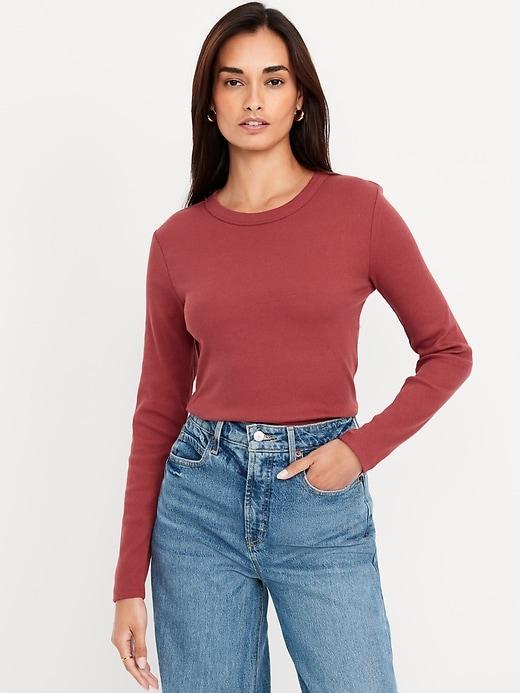 snug long-sleeve crew-neck t-shirt