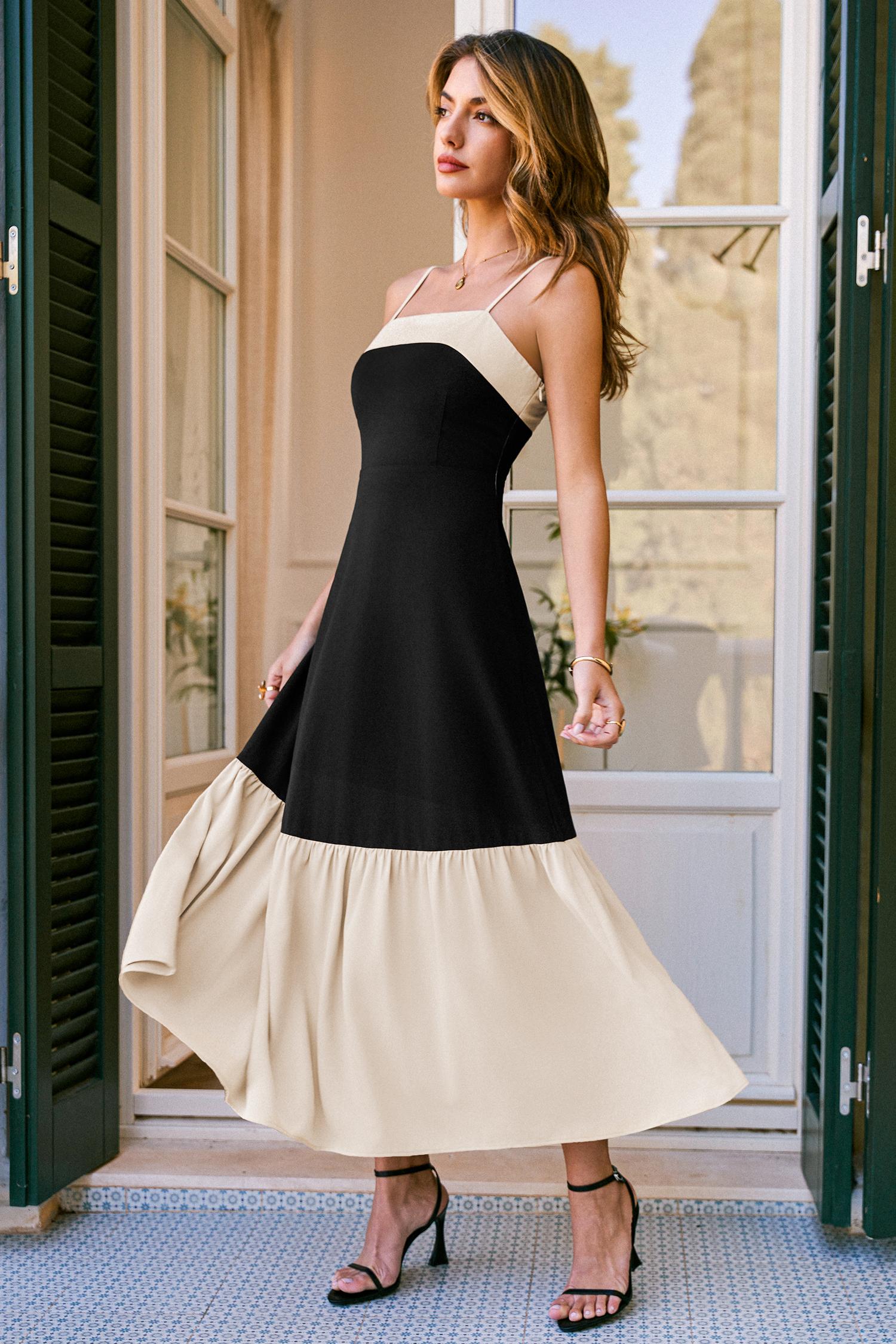 so polished two-toned maxi dress - m