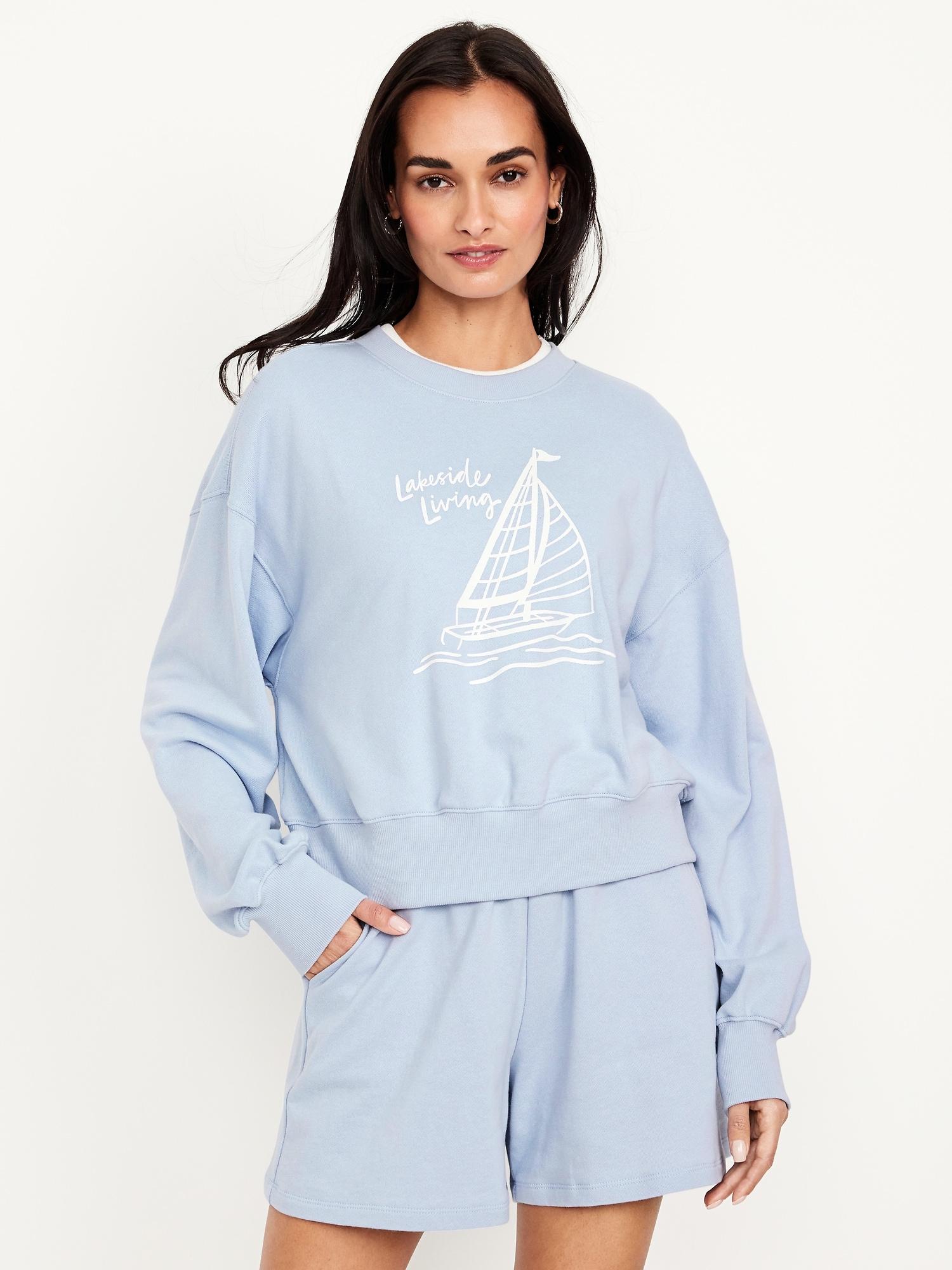 socomfy graphic drop-shoulder crew-neck sweatshirt