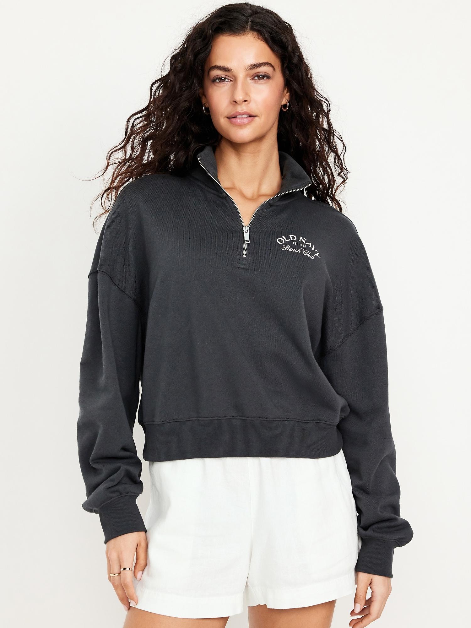 socomfy oversized logo half zip