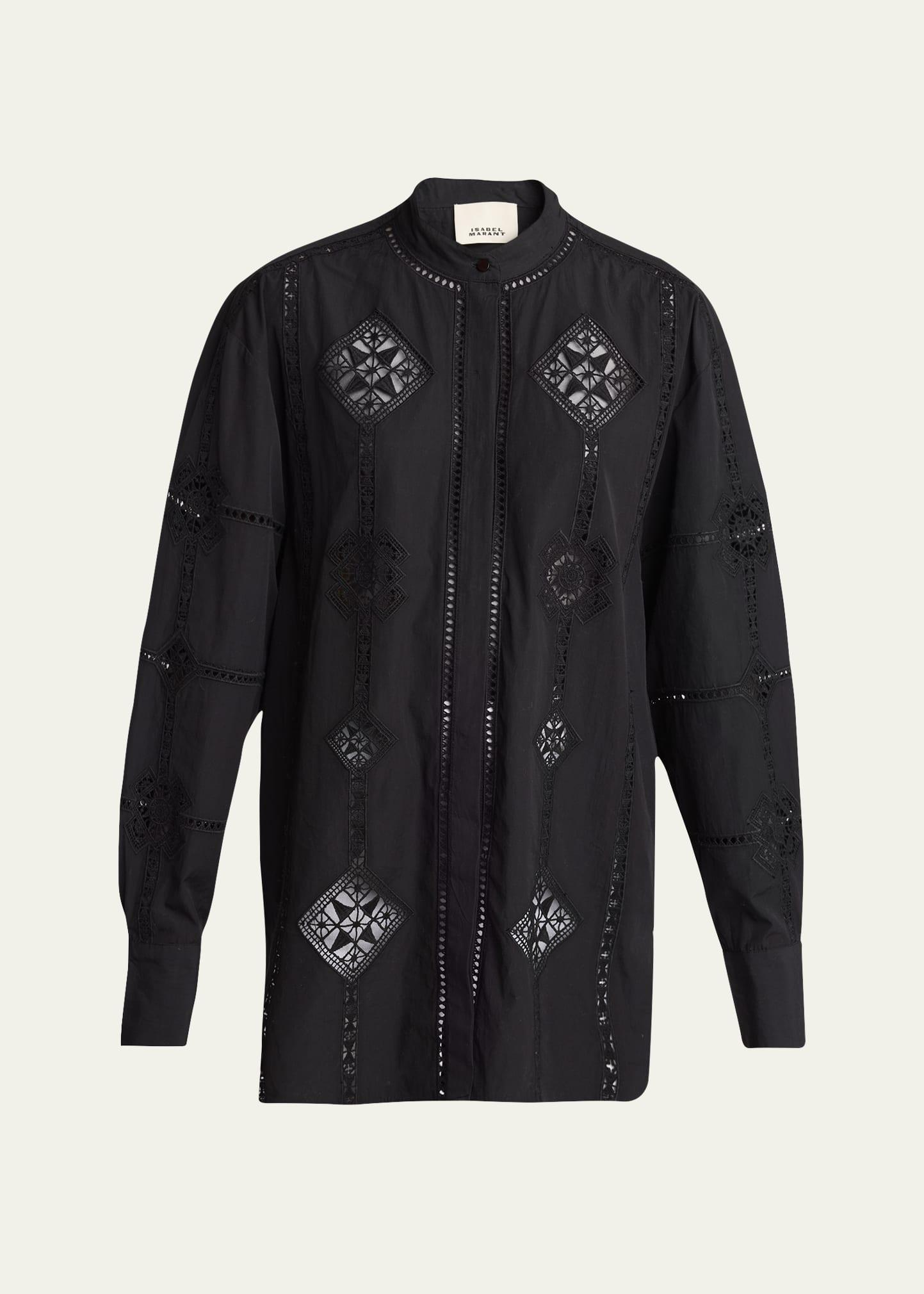 soeline embroidered button-down shirt