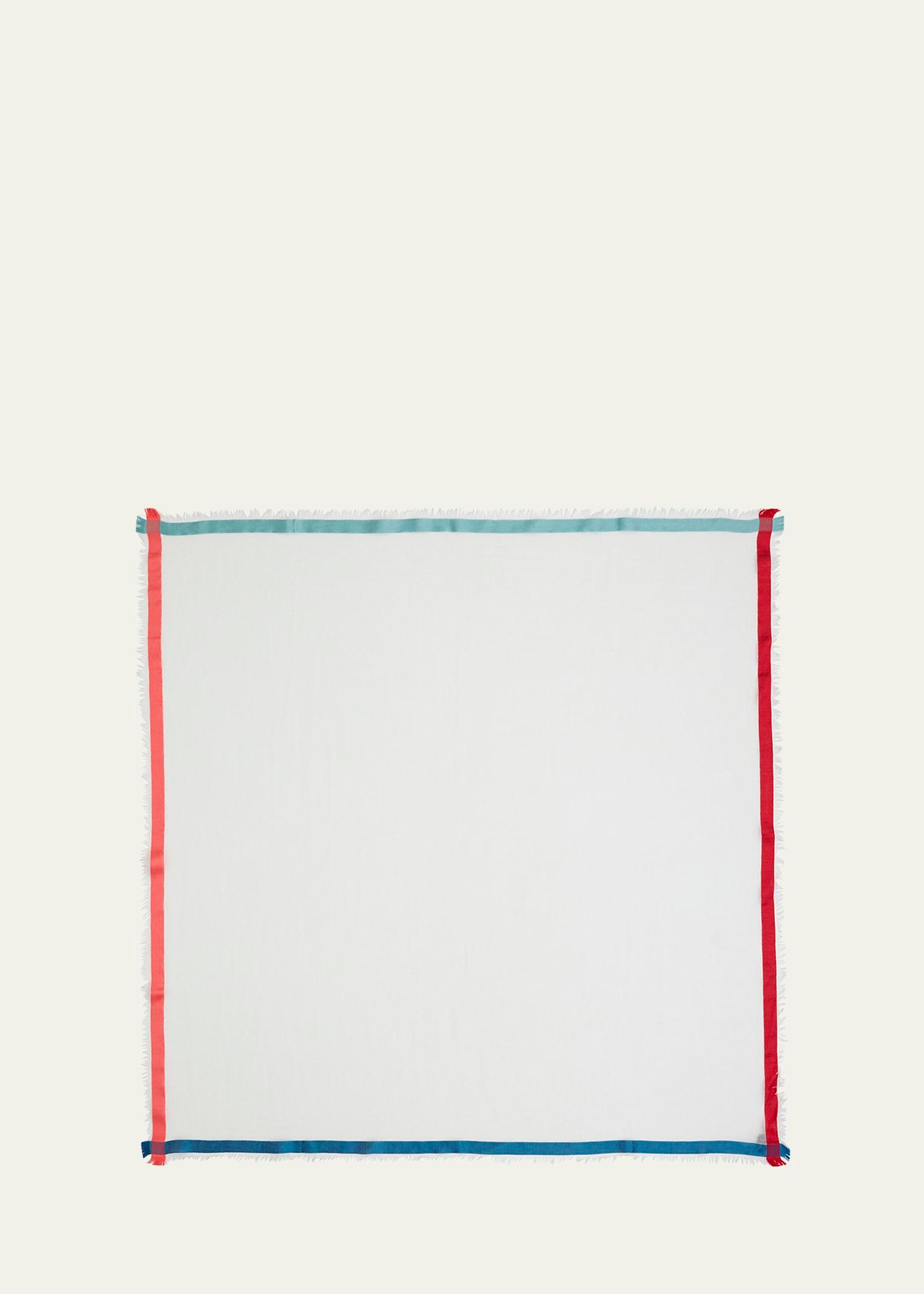 soffio rain cashmere/silk scarf, white