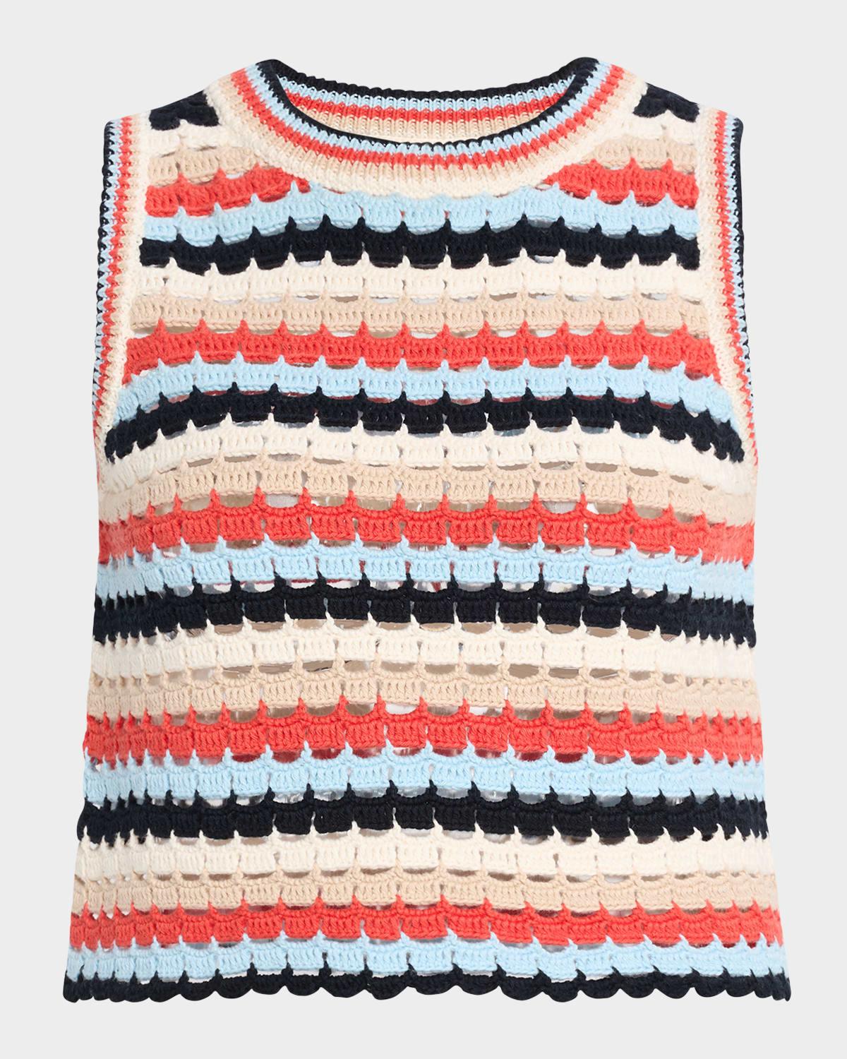 sofia striped crochet crop top