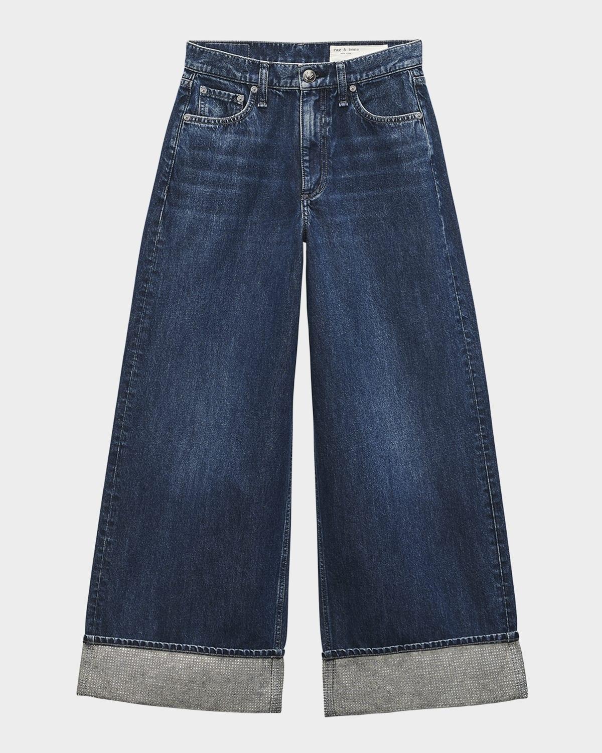 sofie high-rise embellished ankle cuff jeans