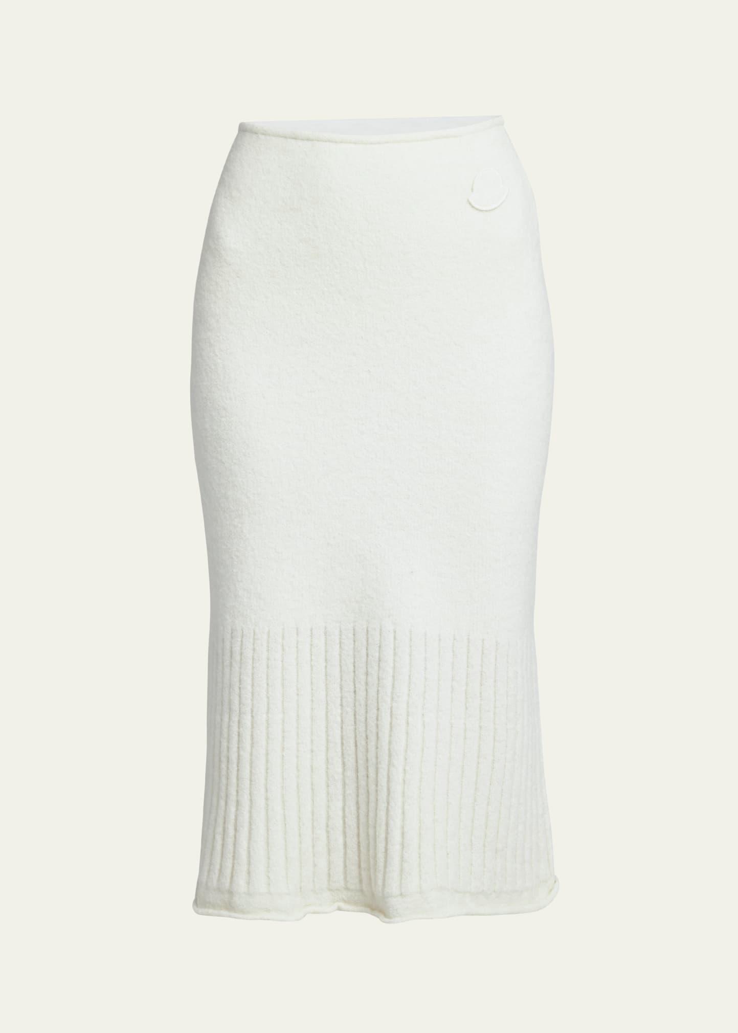 soft alpaca wool knit tulip skirt