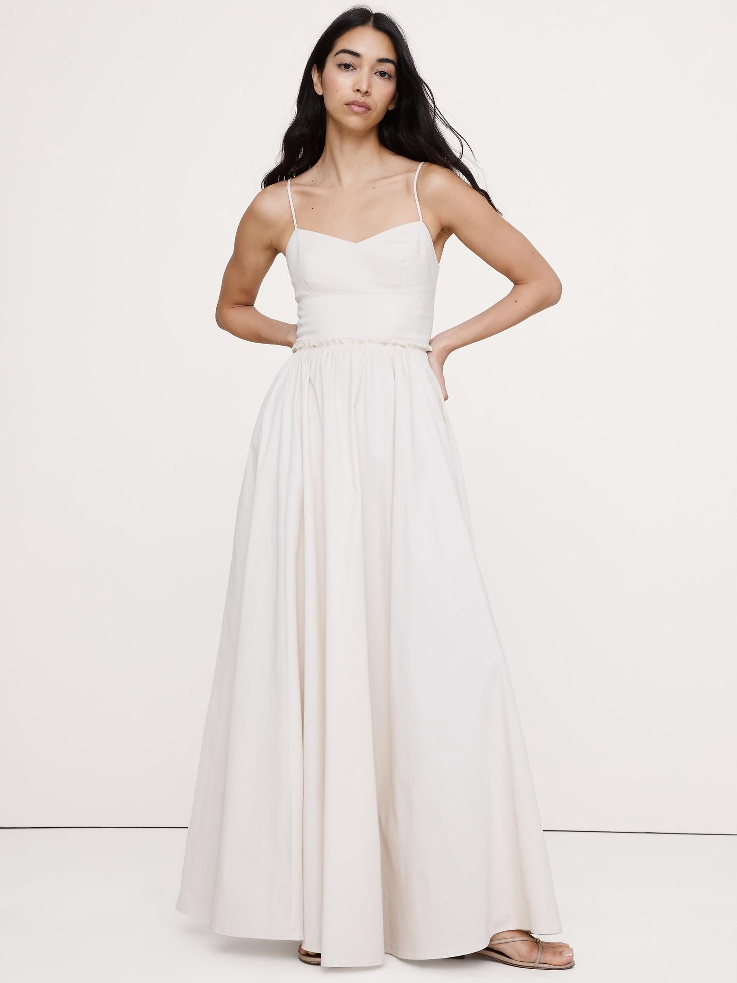 soft cotton corset maxi dress