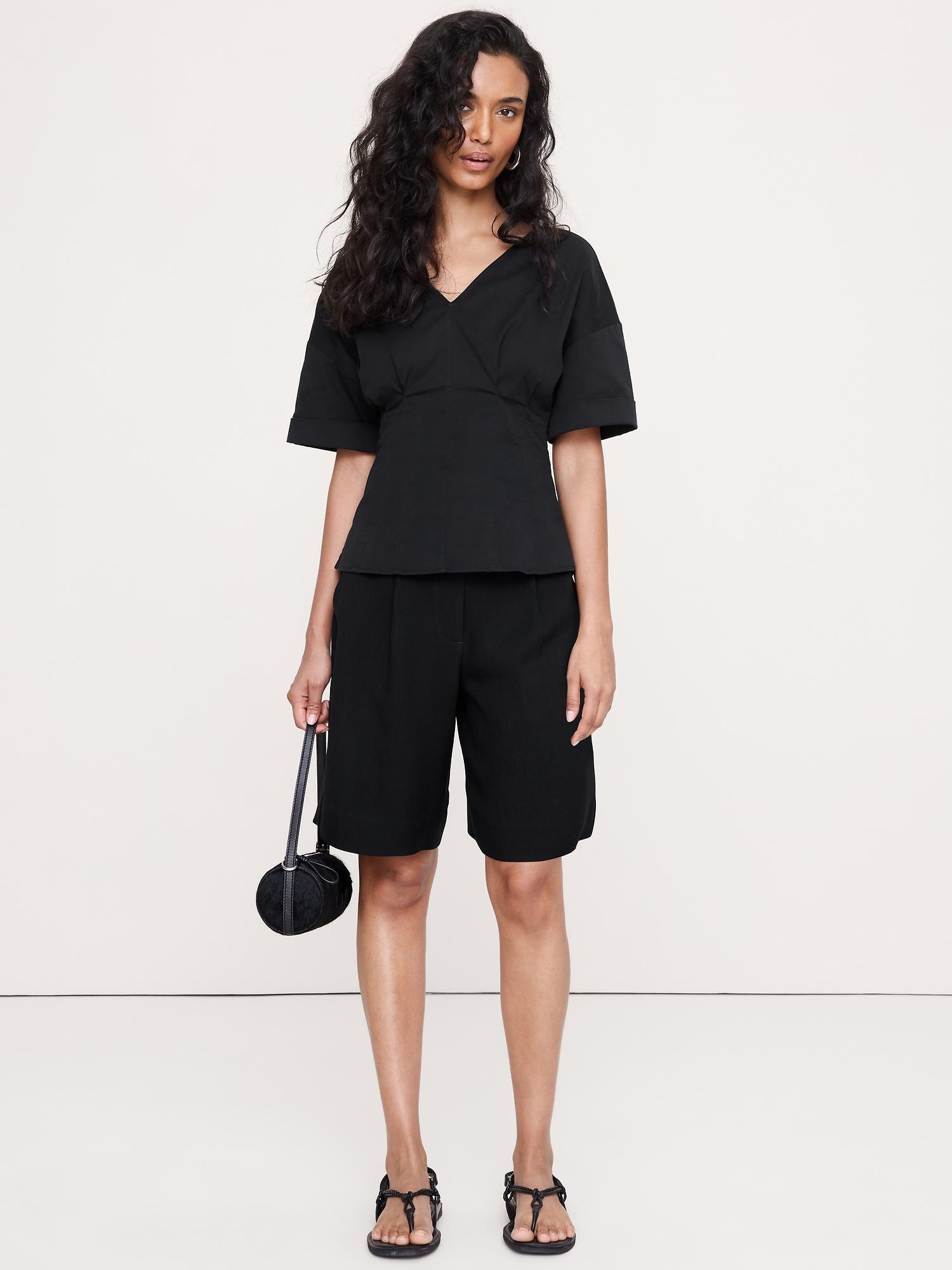 soft cotton fitted waist top