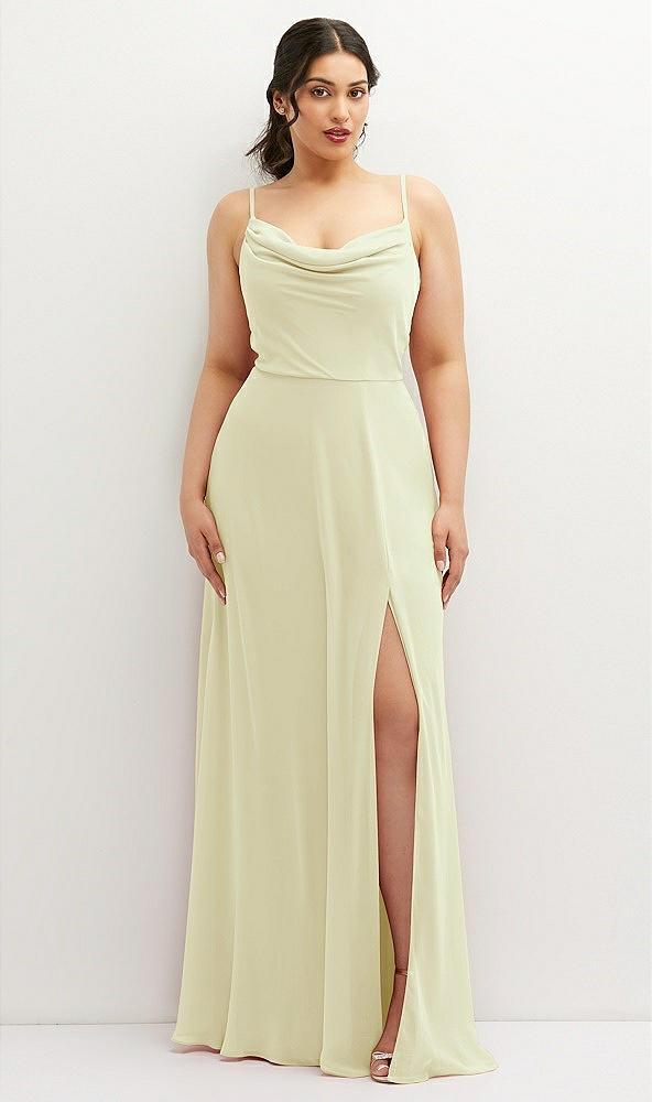 soft cowl-neck a-line maxi dress with adjustable straps