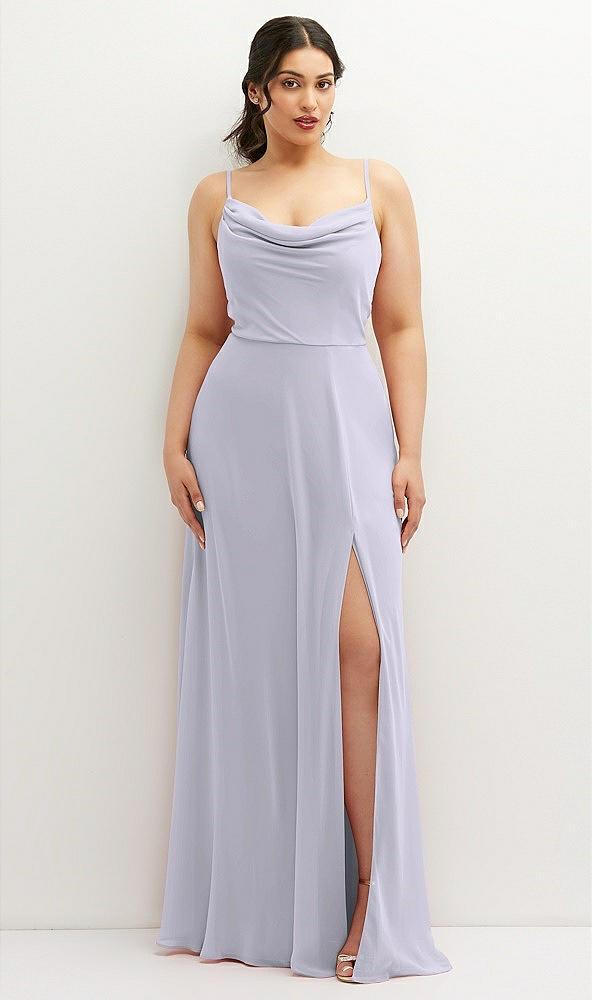 soft cowl-neck a-line maxi dress with adjustable straps