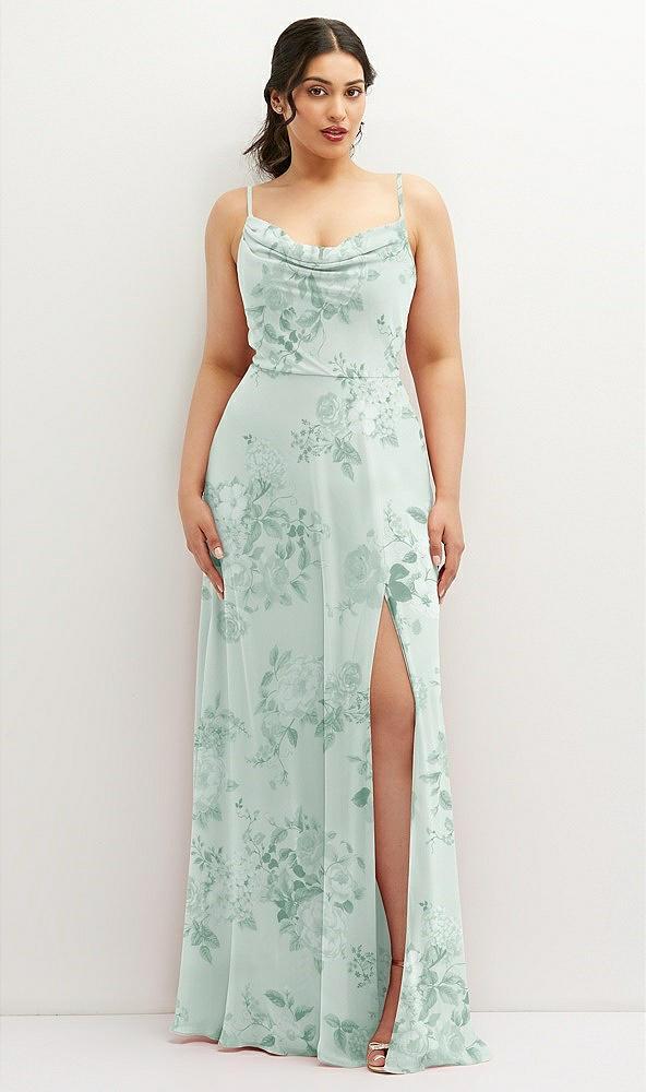 soft cowl-neck a-line maxi dress with adjustable straps