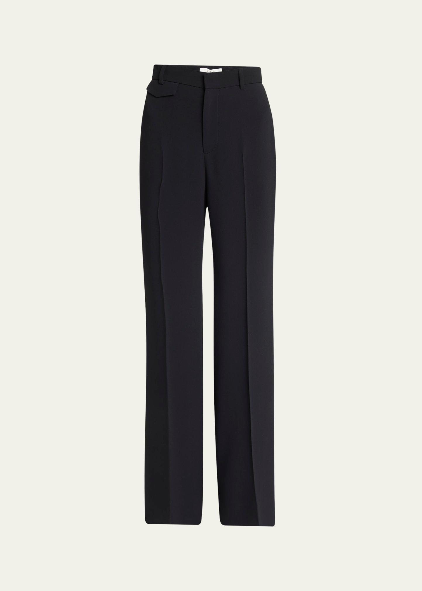 soft crepe wide-leg pants