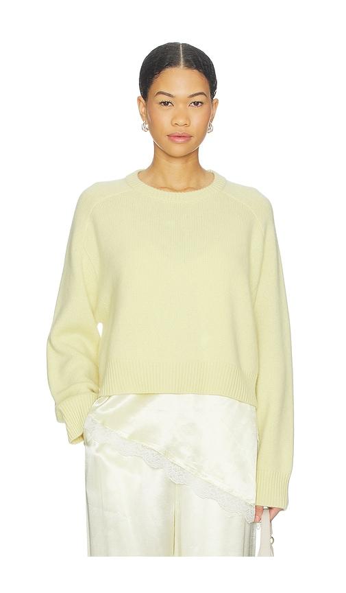 soft goat cashmere top in yellow.