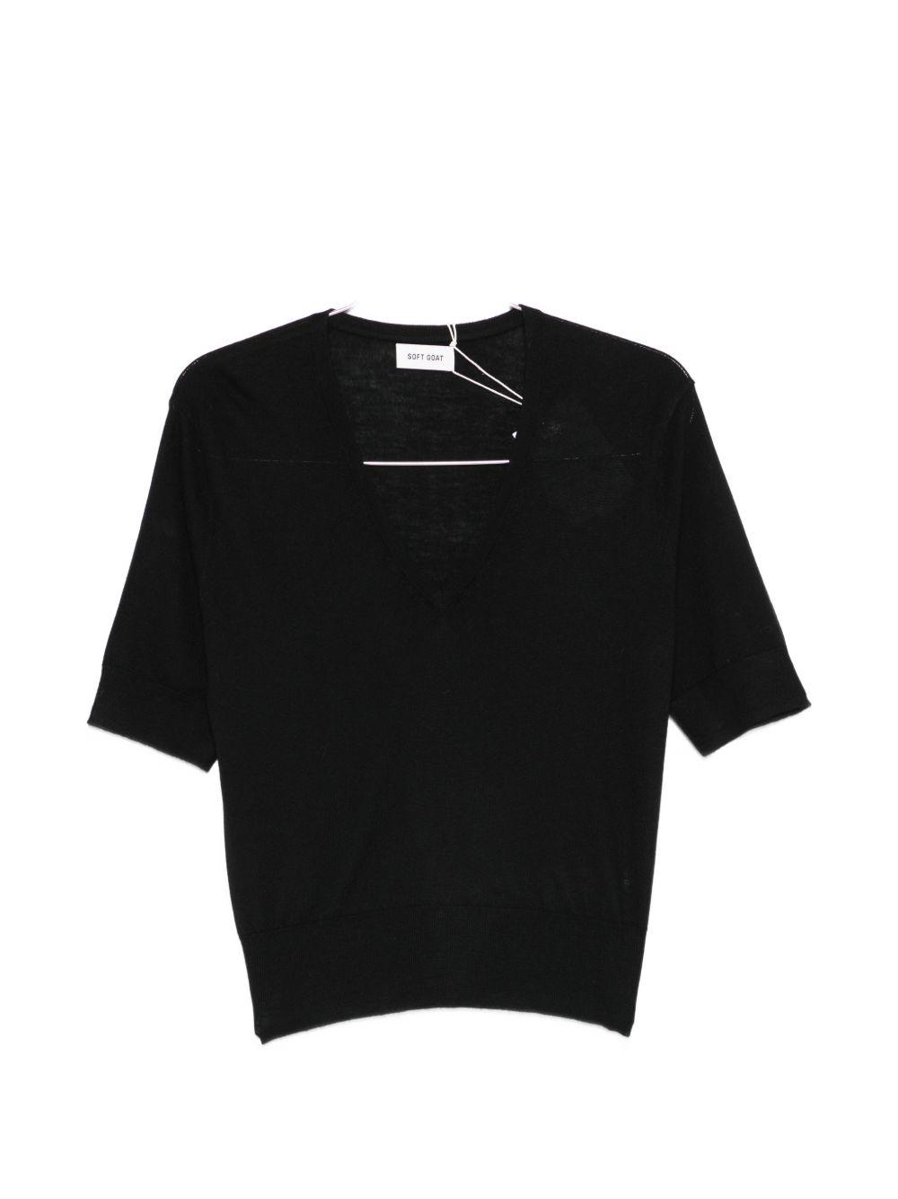 soft goat sweaters black cashmere - women