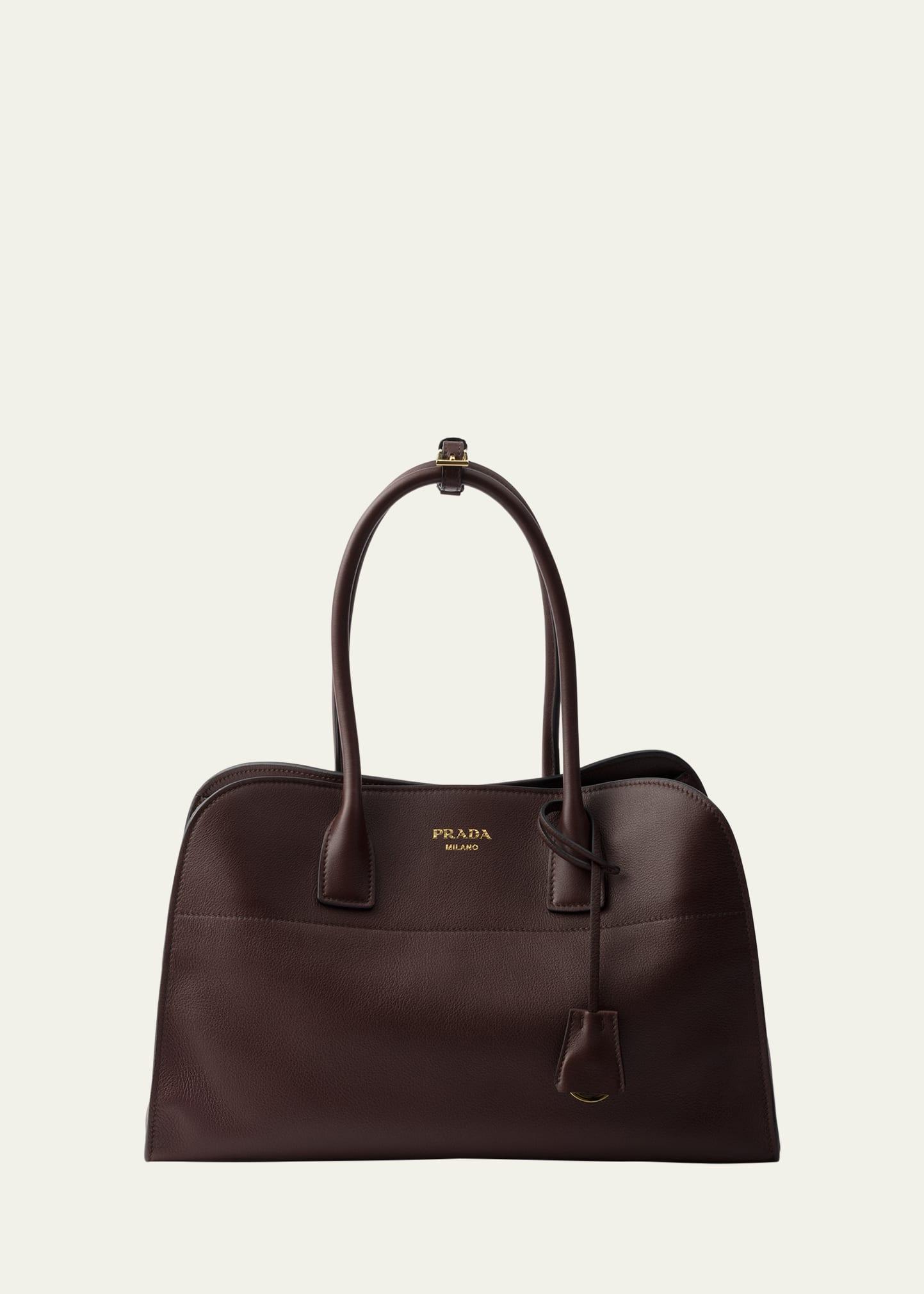 soft grain leather top-handle bag