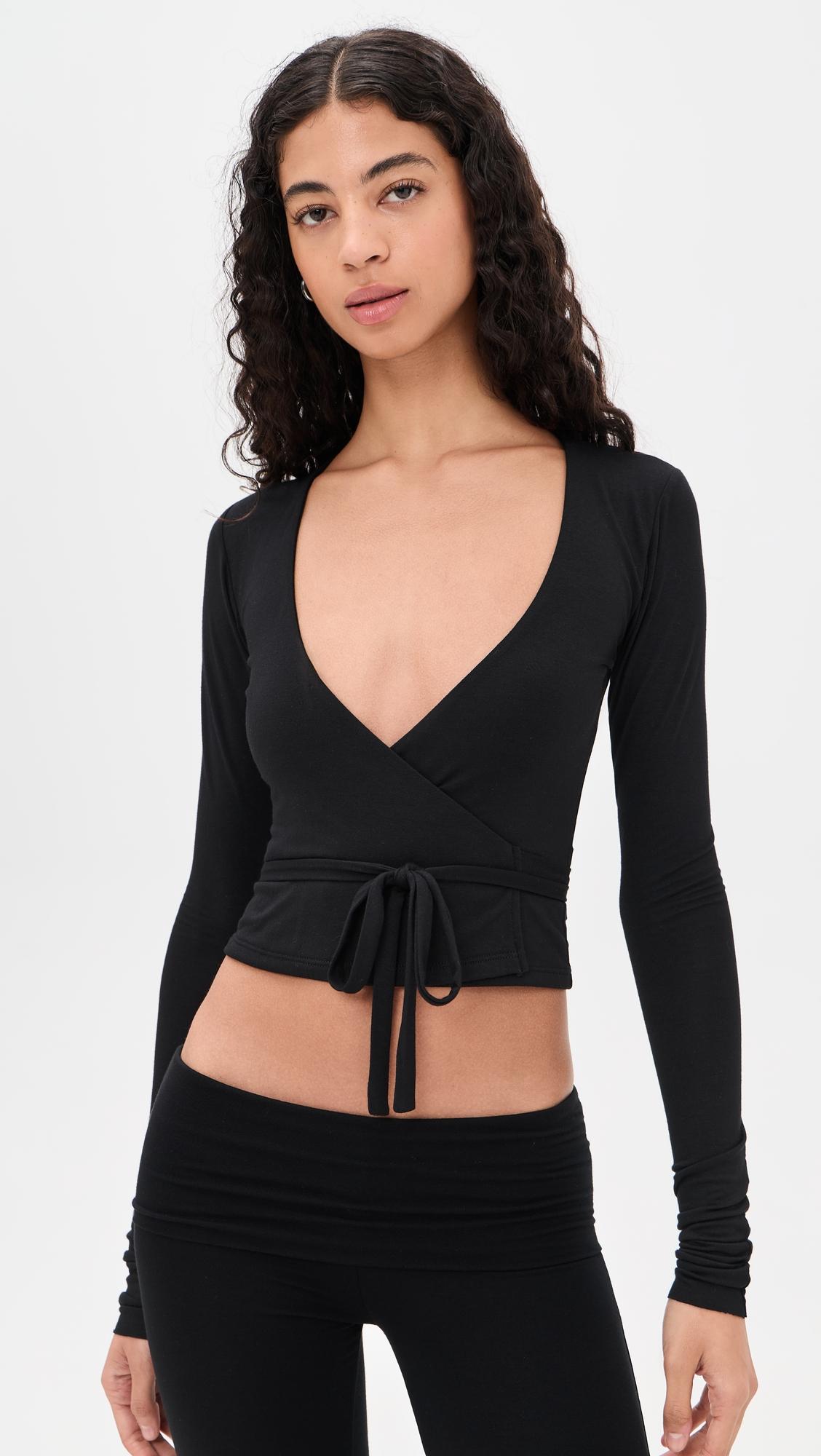 soft jersey wrap top