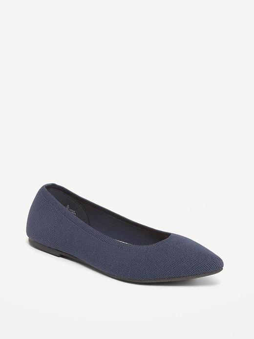 soft-knit pointed-toe ballet flats