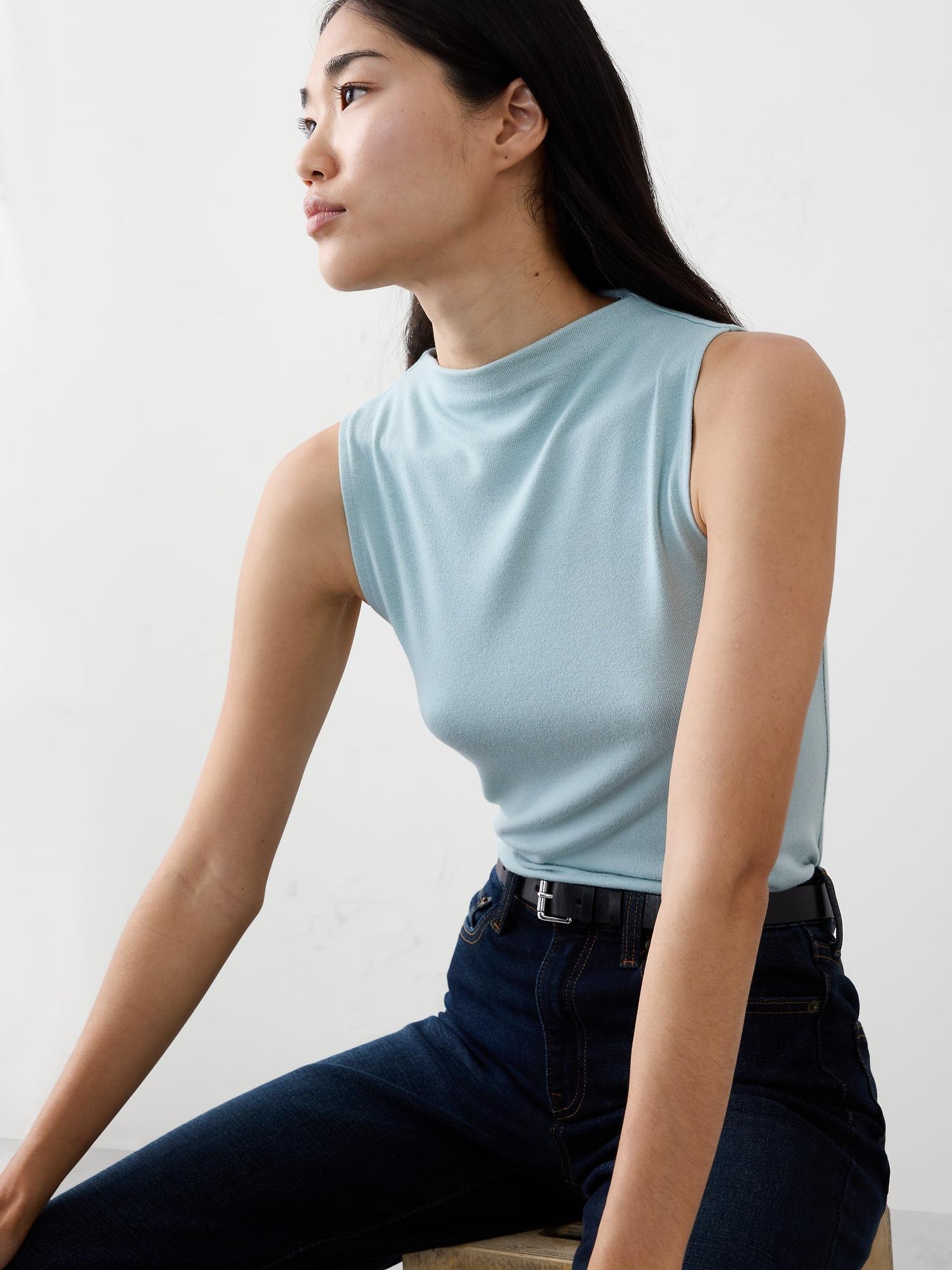 soft luxe mock-neck top