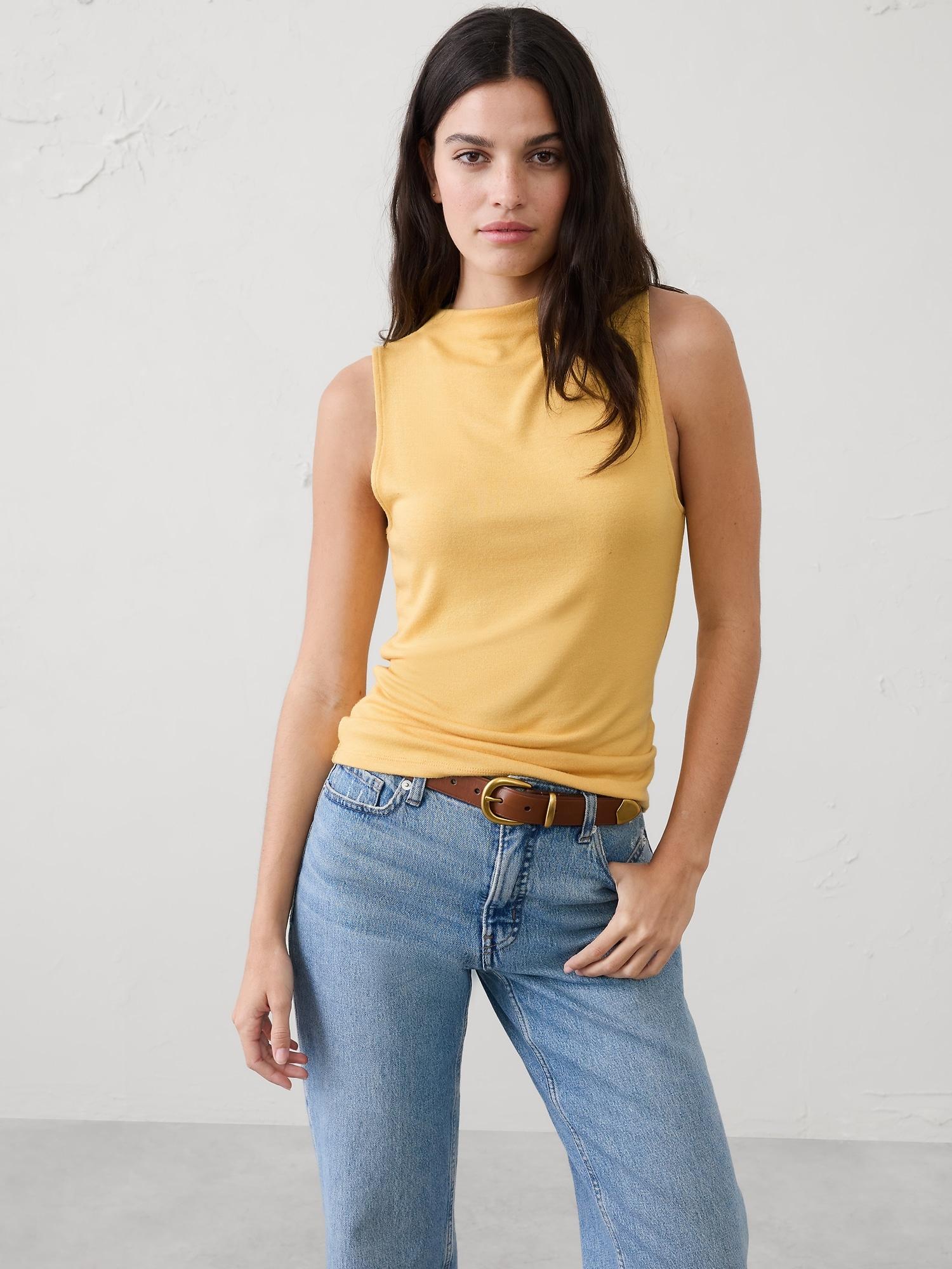 soft luxe mock-neck top