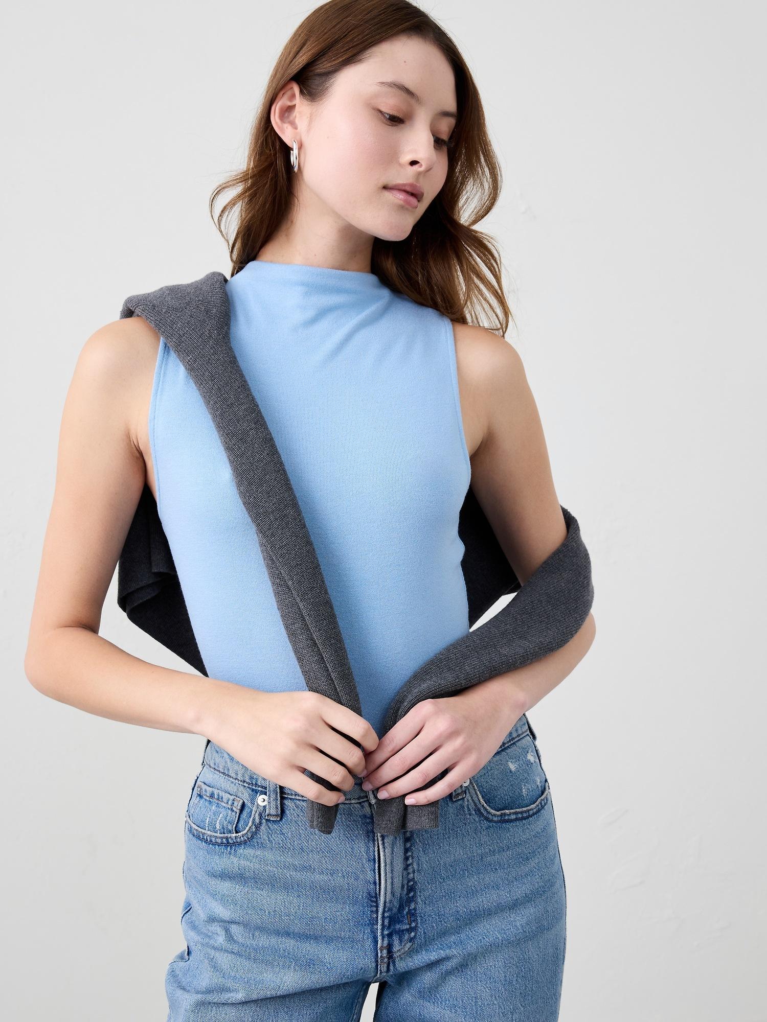 soft luxe mock-neck top